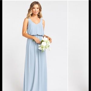 SMYM Kendall NWOT steel blue chiffon
